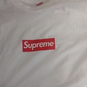 Supreme White T-Shirt with Red Logo